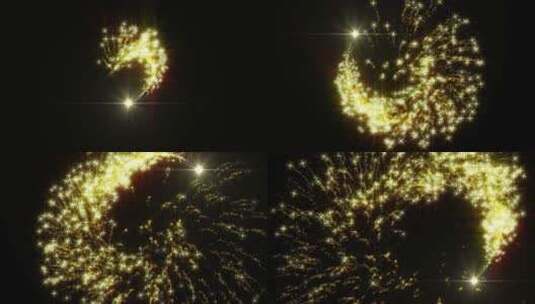 魔法旋转飞舞的金色粒子拖尾变成小线条高清在线视频素材下载