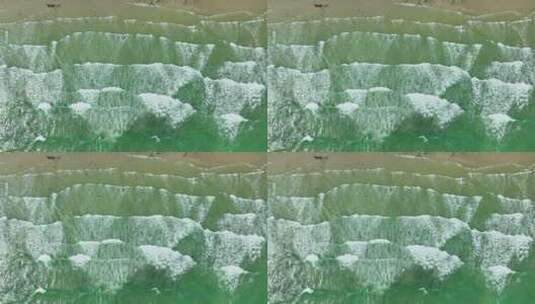 大海海浪俯拍冲刷海滩高清在线视频素材下载