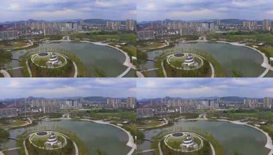 广丰北湖公园高清在线视频素材下载