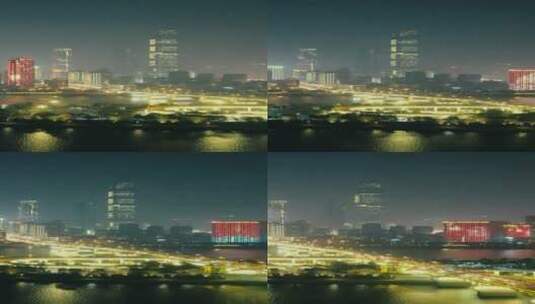 城市延时城市夜景航拍移动延时高清在线视频素材下载