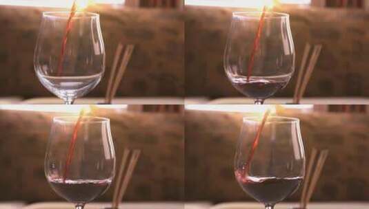 葡萄酒倒入葡萄酒杯中-跟踪镜头高清在线视频素材下载