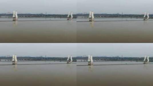 航拍湖南湘潭三大桥高清在线视频素材下载