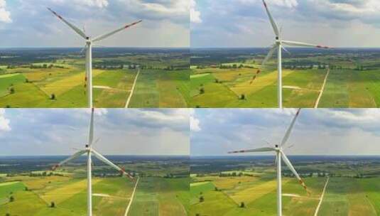 转动的风力涡轮机高清在线视频素材下载