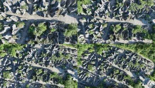 重庆白马山石林迷宫航拍高清在线视频素材下载