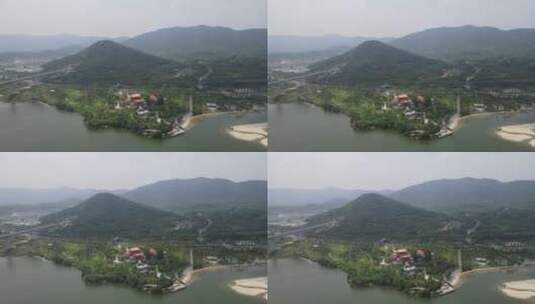 湖北襄阳凤林禅寺古建筑航拍高清在线视频素材下载