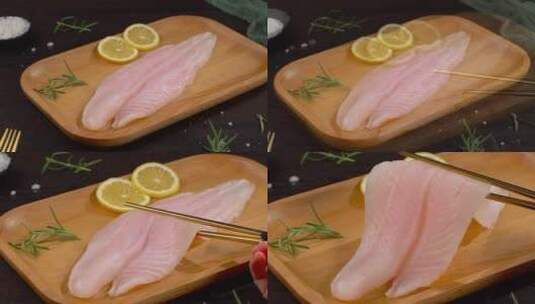 巴沙鱼食材高清在线视频素材下载