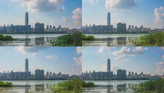 武汉绿地中心云海高清在线视频素材下载