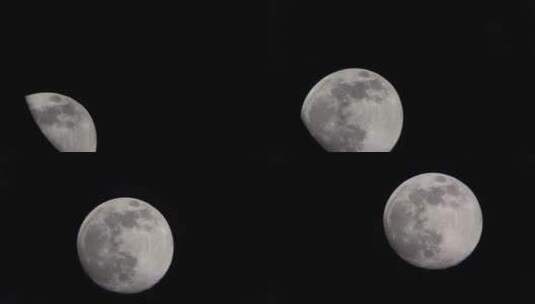 月球划过被色背景高清在线视频素材下载
