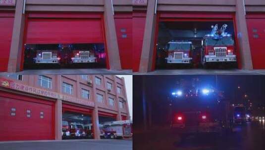 消防车出动 消防救援高清在线视频素材下载