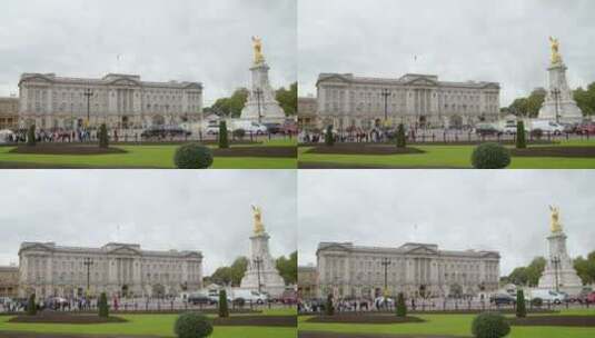 白金汉宫和维多利亚纪念馆高清在线视频素材下载