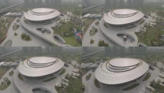 2023年杭州亚运会电竞馆航拍高清在线视频素材下载