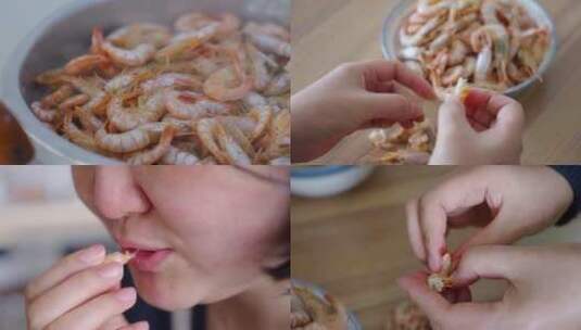 4K吃海鲜-吃大虾-吃货高清在线视频素材下载