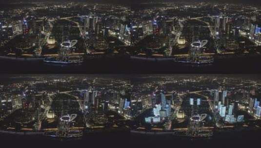 杭州城市阳台夜景灯光秀高清在线视频素材下载