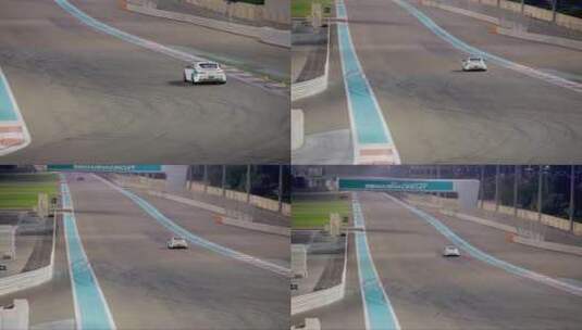 阿斯顿·马丁赛车在赛道上高清在线视频素材下载