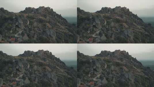 航拍的岩石景观高清在线视频素材下载