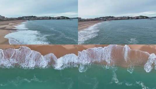 4K大海海岸线浪花拍打沙滩合集3高清在线视频素材下载