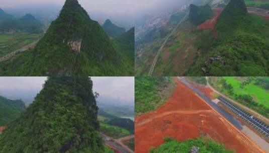 穿越机航拍桂林山景高清在线视频素材下载