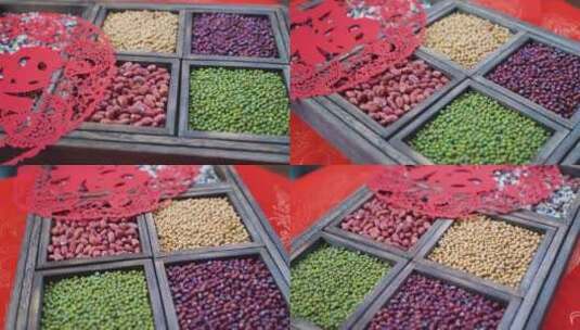 春节过年粮食年货展示高清在线视频素材下载