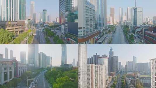 4K武汉金融街/建设大道新华路/银行高楼高清在线视频素材下载