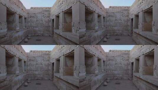 古老的文明雕刻的石壁高清在线视频素材下载