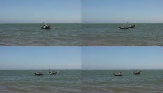 海上的小渔船高清在线视频素材下载