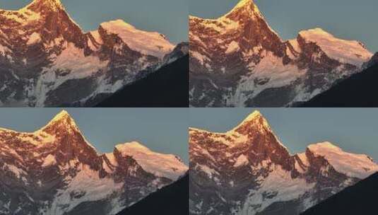 西藏南迦巴瓦峰日照金山高清在线视频素材下载