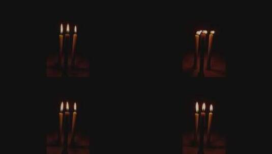 蜡烛 特写蜡烛火焰祈祷祝福爱情高清在线视频素材下载