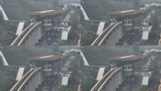 重庆轻轨交通航拍高清在线视频素材下载