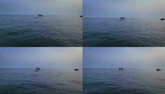 广西涠洲岛日落鲸鱼大海航拍高清在线视频素材下载