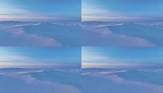 航拍4K雪域草原雪景暮色高清在线视频素材下载