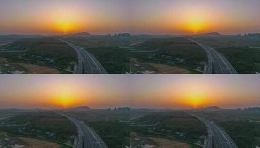 长沙绕城高速日落高清在线视频素材下载