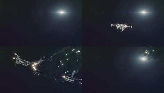 大型科幻宇宙飞船的高质量视觉效果镜头高清在线视频素材下载
