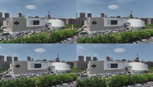 山姆超市杭州萧山钱江世纪城航拍高清在线视频素材下载