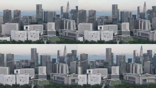 4K深圳南山区科技园建筑群航拍高清在线视频素材下载