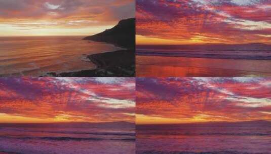 海边唯美夕阳系列航拍素材高清在线视频素材下载