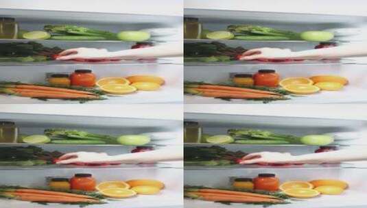 从冰箱里拿出水果高清在线视频素材下载