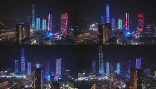 中国广东省东莞市东城街道中心广场建筑群高清在线视频素材下载