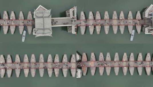 中国广东省潮州市潮州古城广济桥高清在线视频素材下载