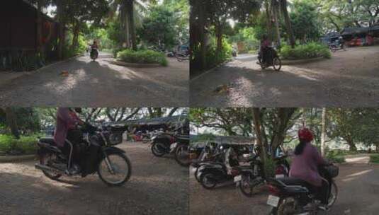东南亚女人骑摩托高清在线视频素材下载