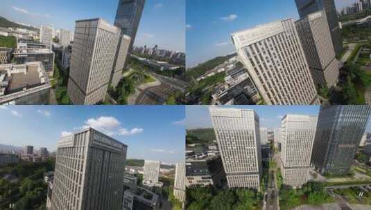 重庆高科总部广场大厦穿越航拍高清在线视频素材下载