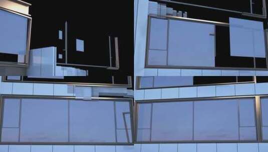 建筑玻璃幕墙生长动画特写高清在线视频素材下载