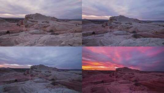 亚利桑那沙漠滑块上的日落时间流逝高清在线视频素材下载