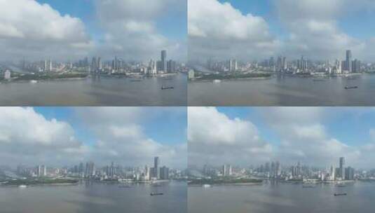 武汉城市风光航拍南岸嘴江滩公园长江风景高清在线视频素材下载