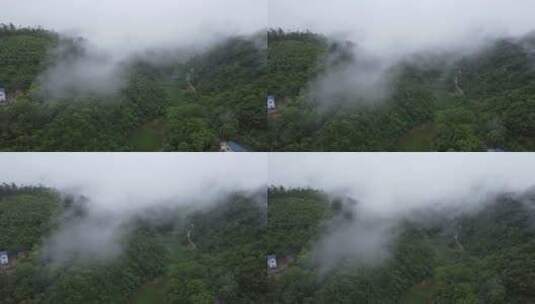 雨中村庄【长阳大堰】高清在线视频素材下载