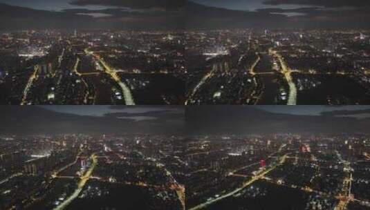 福州绕城高速夜景航拍高清在线视频素材下载