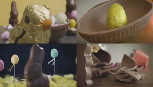 【合集】复活节巧克力 巧克力蛋 兔子巧克力高清在线视频素材下载