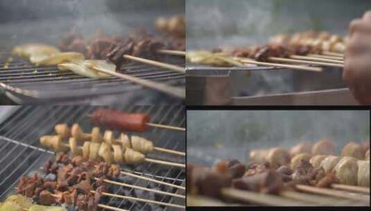 4K烧烤野餐BBQ烧烤野餐实拍视频高清在线视频素材下载