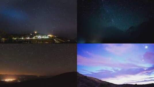 【合集】夜晚星空美丽的夜空时光流逝高清在线视频素材下载