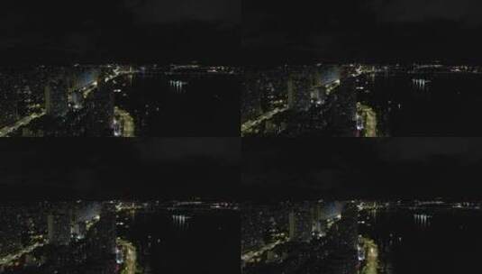 浙江温州城市夜景灯光航拍高清在线视频素材下载