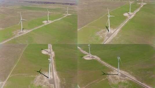 山间风力发电机组高清在线视频素材下载
